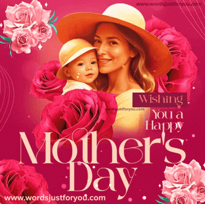 Teddy Bear Holding Flowers Saying Happy Mothers Day To My Rite Girls GIF