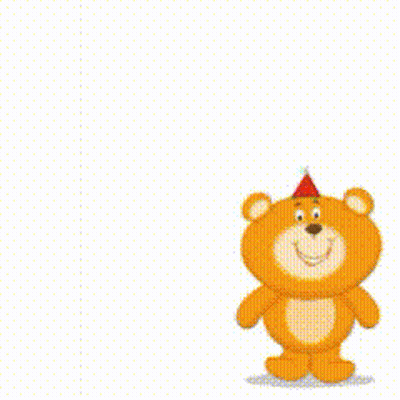 Teddy Bear Holding Flowers Saying I Love My Birthday GIF