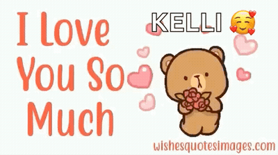 Teddy Bear Holding Flowers Saying I Love You So Much GIF