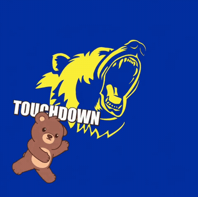 Teddy Bear Holding Football Saying Touchdown GIF