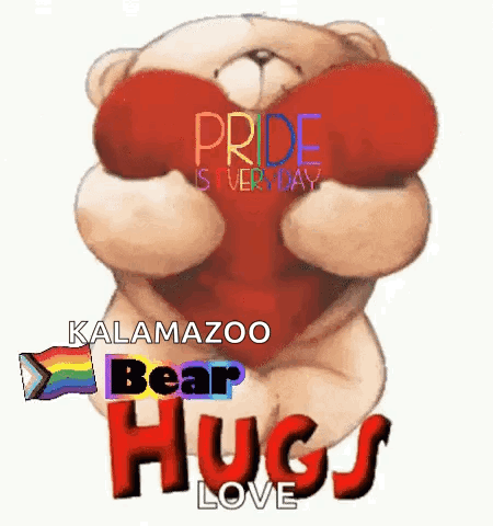 Teddy Bear Holding Heart Pride Is Everyday GIF