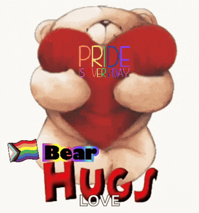 Teddy Bear Holding Heart Pride Is Everyday GIF