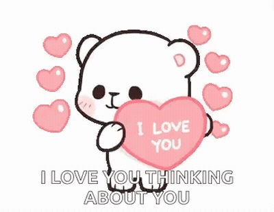 Teddy Bear Holding Heart Saying I Love You GIF