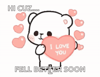 Teddy Bear Holding Heart Saying I Love You With Pink Hearts GIF