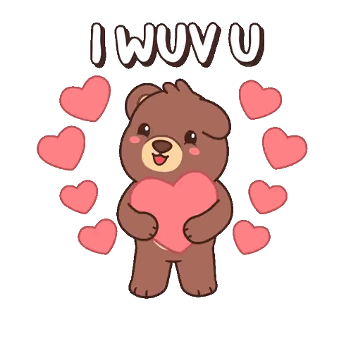 Teddy Bear Holding Heart Saying IWWU Sticker