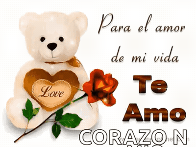 Teddy Bear Holding Heart Saying Love