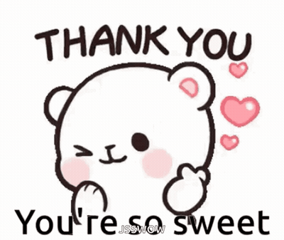 Teddy Bear Holding Heart Saying Thank You You're So Sweet GIF