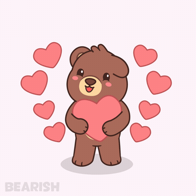 Teddy Bear Holding Heart With Hearts Bearish GIF