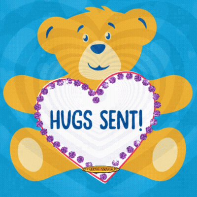 Teddy Bear Holding Heart With Hugs GIF