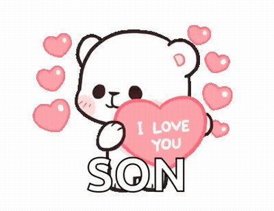 Teddy Bear Holding I Love You Son Heart GIF