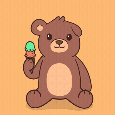 Teddy Bear Holding Ice Cream Cone GIF