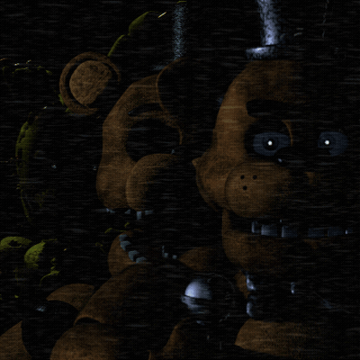 Teddy Bear Holding Microphone Next To Green Clown GIF