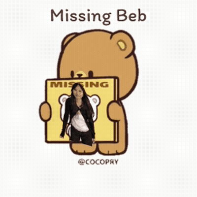 Teddy Bear Holding Missing Sign GIF