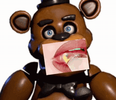 Teddy Bear Holding Paper With Woman's Mouth GIF