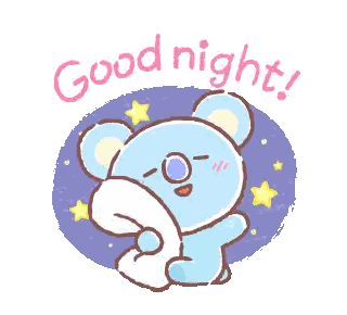 Teddy Bear Holding Pillow Good Night Sticker