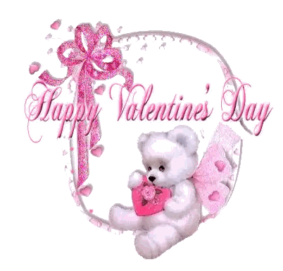 Teddy Bear Holding Pink Heart Happy Valentines Sticker
