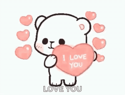 Teddy Bear Holding Pink Heart Saying I Love You