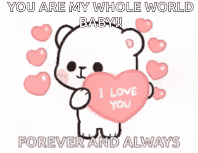 Teddy Bear Holding Pink Heart Saying I Love You