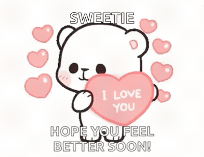 Teddy Bear Holding Pink Heart Saying I Love You GIF
