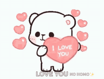 Teddy Bear Holding Pink Heart Saying I Love You GIF