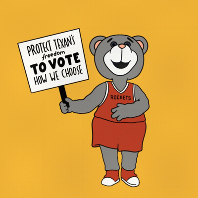 Teddy Bear Holding Protect Texans Freedom Sign GIF