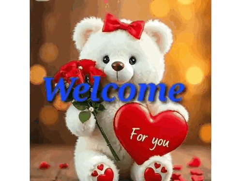 Teddy Bear Holding Red Heart And Rose Sticker