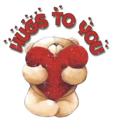 Teddy Bear Holding Red Heart Hugs Sticker