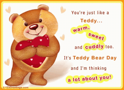 Teddy Bear Holding Red Heart Saying You're Just Like A Teddy GIF
