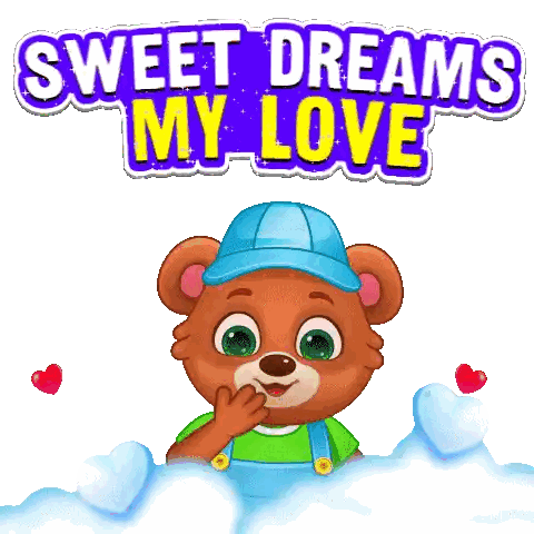 Teddy Bear Holding Red Heart With Sweet Dreams My Love Sticker