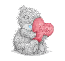 Teddy Bear Holding Red Me Heart Sticker