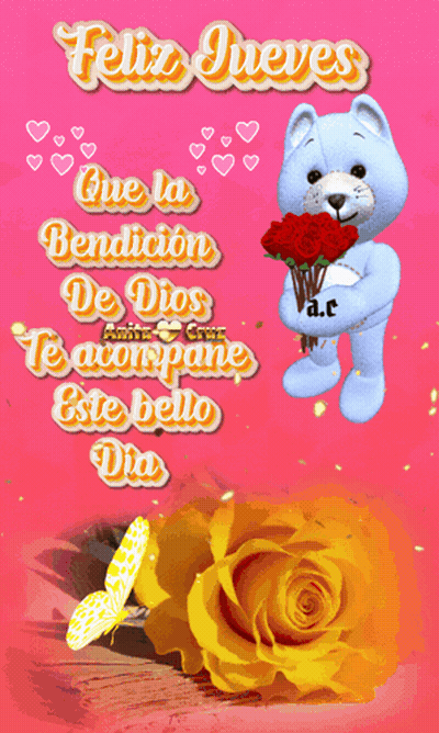 Teddy Bear Holding Red Roses Feliz Jueves GIF