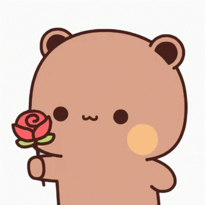 Teddy Bear Holding Rose GIF