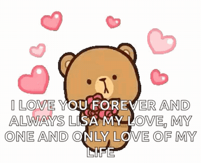 Teddy Bear Holding Roses Saying I Love You Forever And Always Lisa GIF