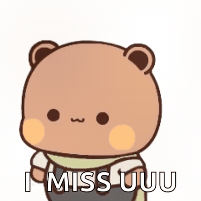 Teddy Bear Holding Scarf Saying I Miss U GIF