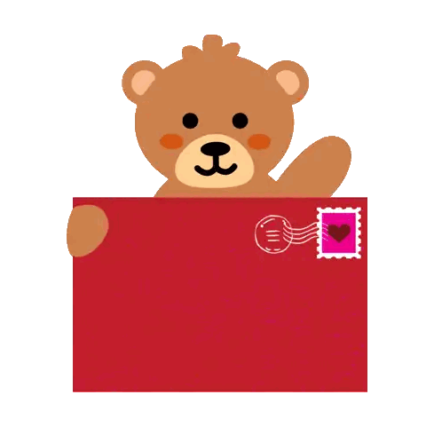 Teddy Bear Holding Sending Love Sign Sticker