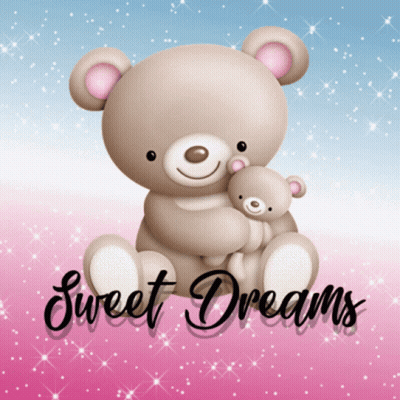 Teddy Bear Holding Smaller Teddy Bear Sweet Dreams GIF