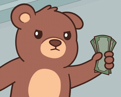Teddy Bear Holding Stack Of Money GIF