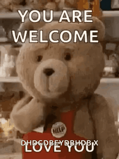 Teddy Bear Holding Welcome Sign And Saying I Love You GIF