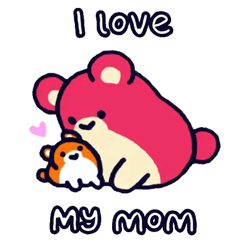 Teddy Bear Hug Mom Sticker