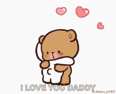 Teddy Bear Hugging Another Saying I Love You Daddy GIF