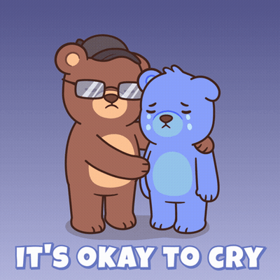 Teddy Bear Hugging Another Saying Its Okay To Cry GIF