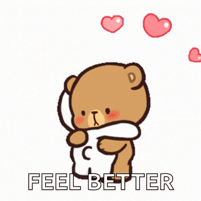 Teddy Bear Hugging Another Teddy Bear Saying Feel Better GIF