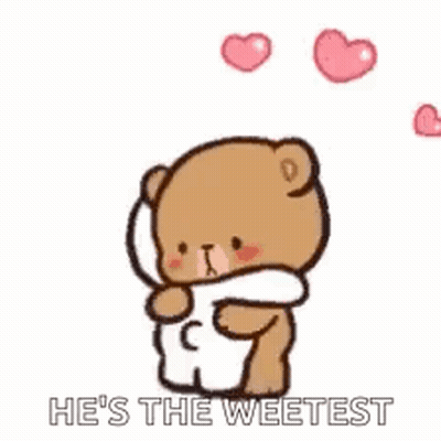 Teddy Bear Hugging Another With Heart Eyes GIF