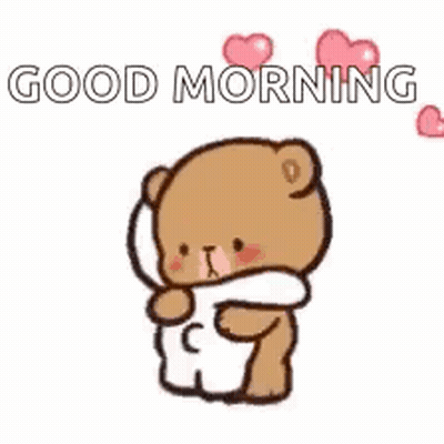 Teddy Bear Hugging Another With Hearts GIF
