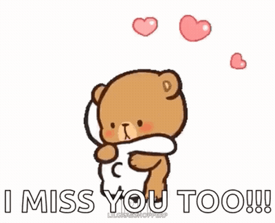 Teddy Bear Hugging Another With Hearts GIF