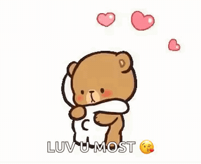 Teddy Bear Hugging Another With Hugs And Kisses GIF