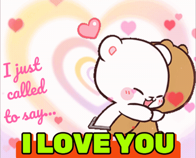 Teddy Bear Hugging Another With I Love You GIF