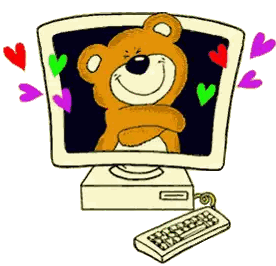 Teddy Bear Hugging Monitor Sticker