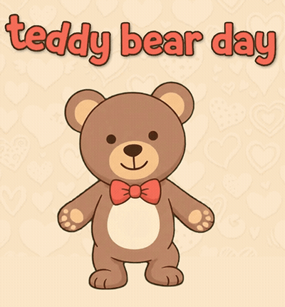 Teddy Bear In Bow Tie Saying Teddy Bear Day GIF