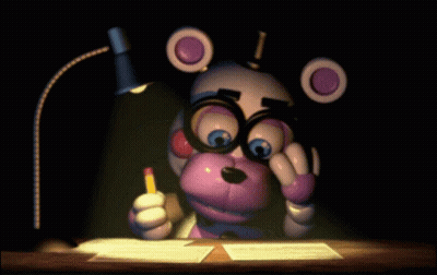 Teddy Bear In Glasses Sitting At Desk With Pencil GIF